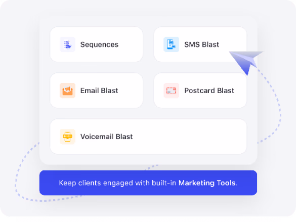 Autopilot marketing tools with SMS, email, voicemail, and postcard campaigns