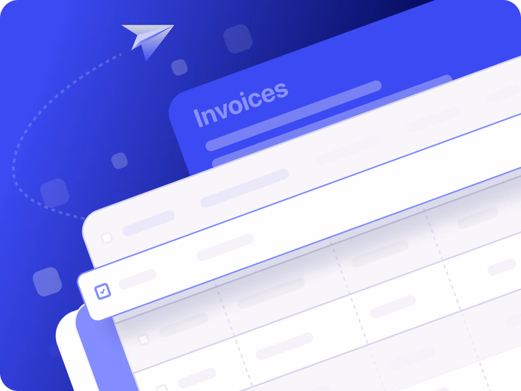 Invoice list with statuses and amounts due at a glance