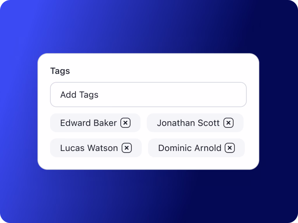 Custom tags organizing clients and leads into working lists