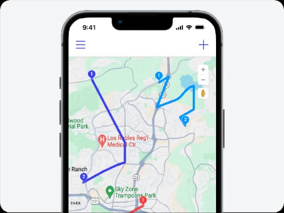 Autopilot route optimization map ordering electrical service stops efficiently