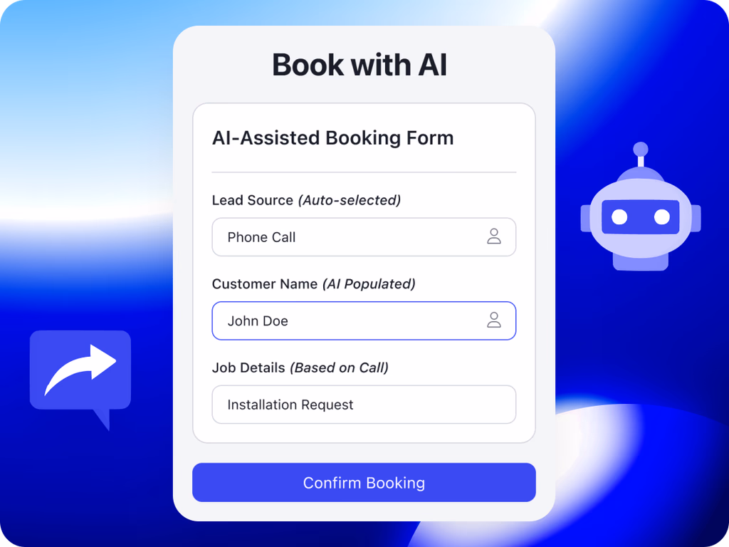 AI booking form in Autopilot filling in client scheduling details automatically