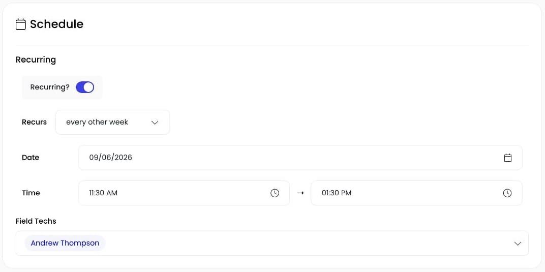 Recurring schedule controls in Autopilot