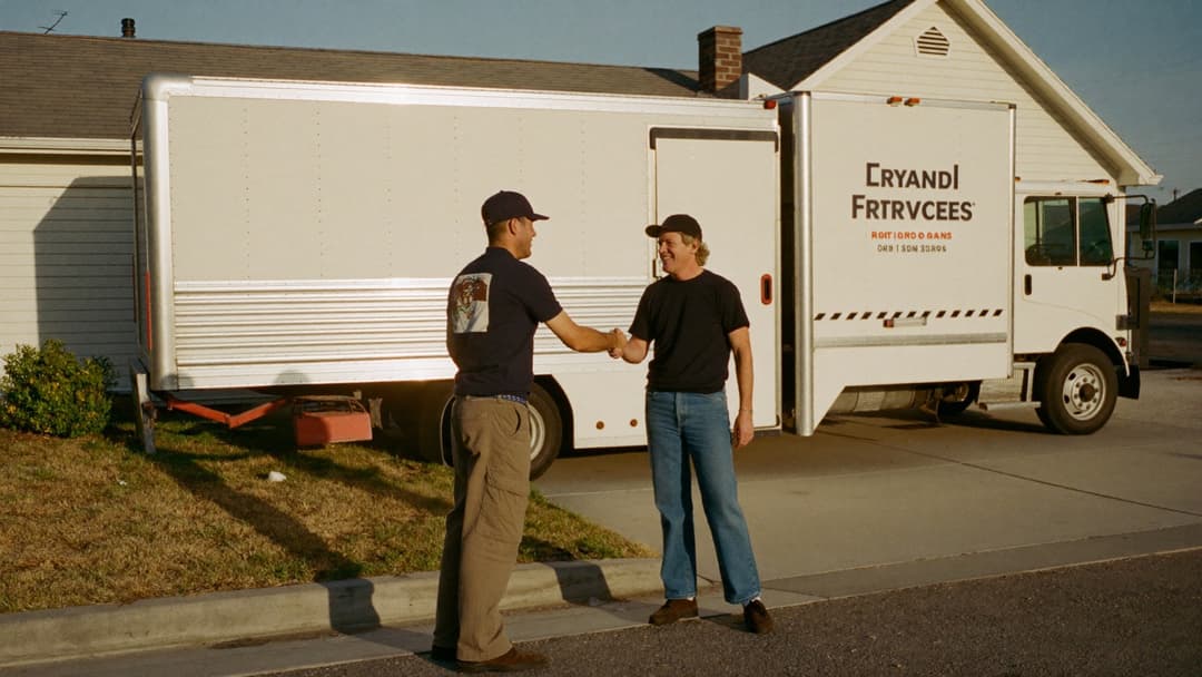 Laptop showing a junk removal company listing on Google Maps with five star reviews