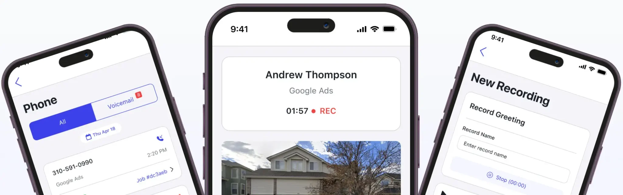 Montage of Autopilot's built-in phone screens showing call management features