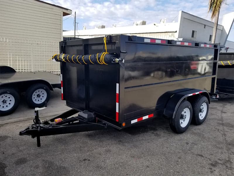 Side view of the dump trailer