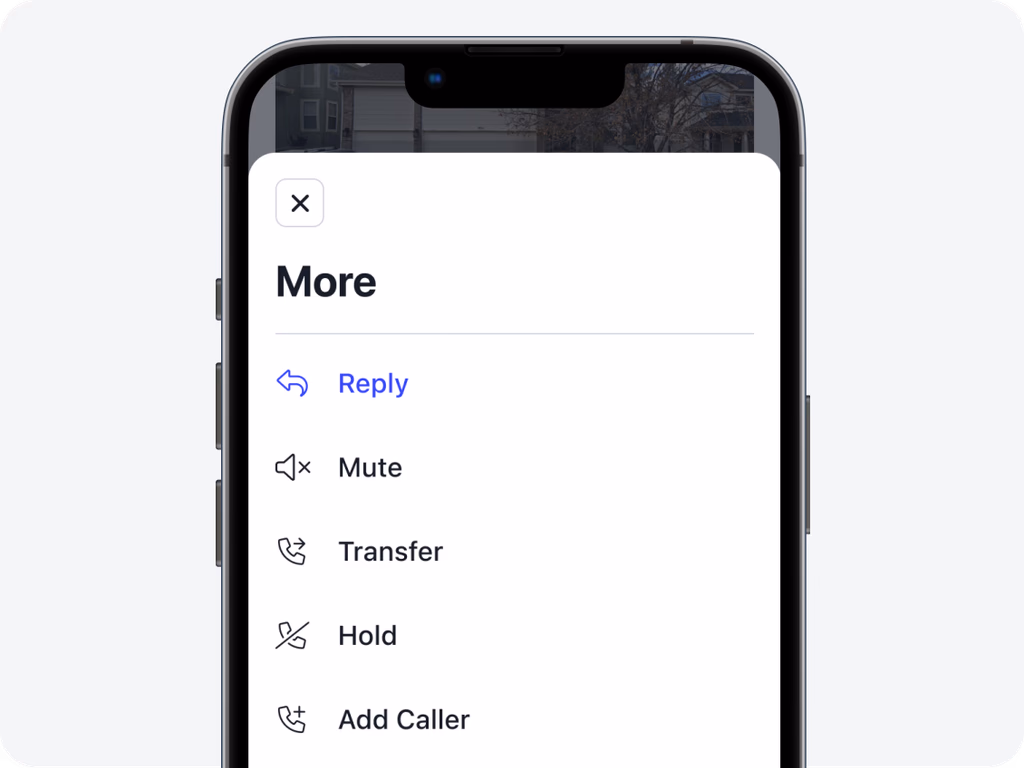 Autopilot in-call action options showing tools available during a customer call