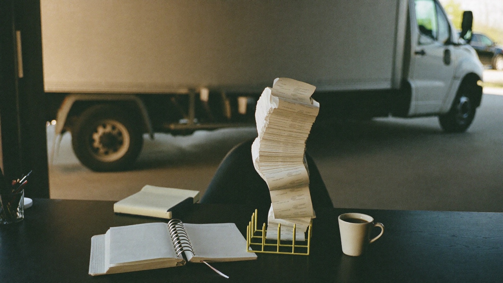 Three junk removal setups side by side: pickup with trailer, single box truck, small fleet